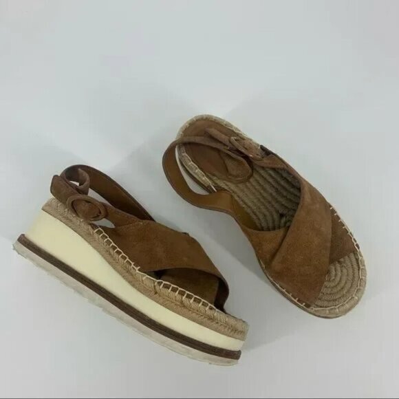 Marc Fisher Glenna Platform Suede Slingback Sandal Size 8.5 - Picture 4 of 5